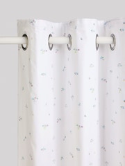 White Ditsy Floral Eyelet Blackout Curtains - Image 3 of 8