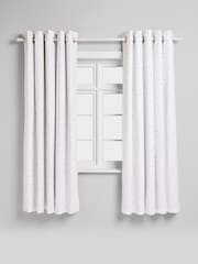 White Ditsy Floral Eyelet Blackout Curtains - Image 6 of 8