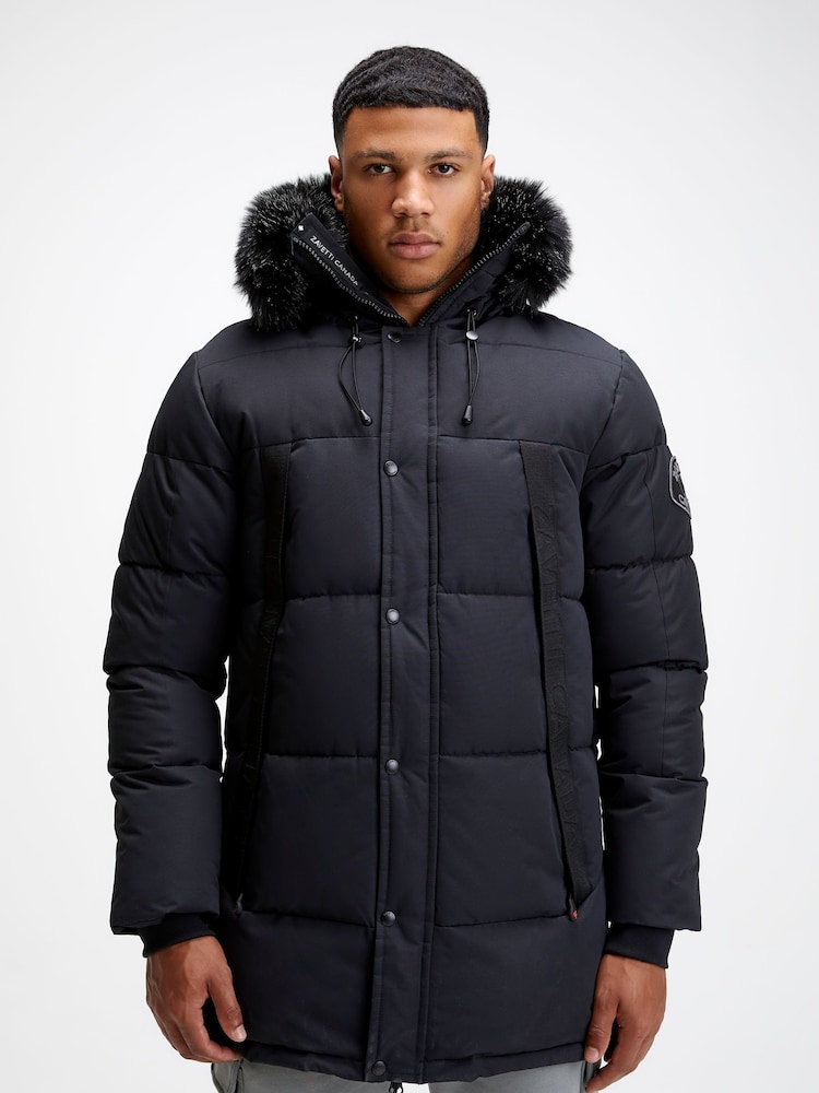 Zavetti Canada Aylmer Puffer Black Parka - Image 3 of 7