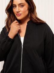 Friends Like These Black Curve Zip-Up Bomber Jacket - Image 2 of 5