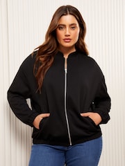 Friends Like These Black Curve Zip-Up Bomber Jacket - Image 4 of 5