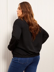 Friends Like These Black Curve Zip-Up Bomber Jacket - Image 5 of 5