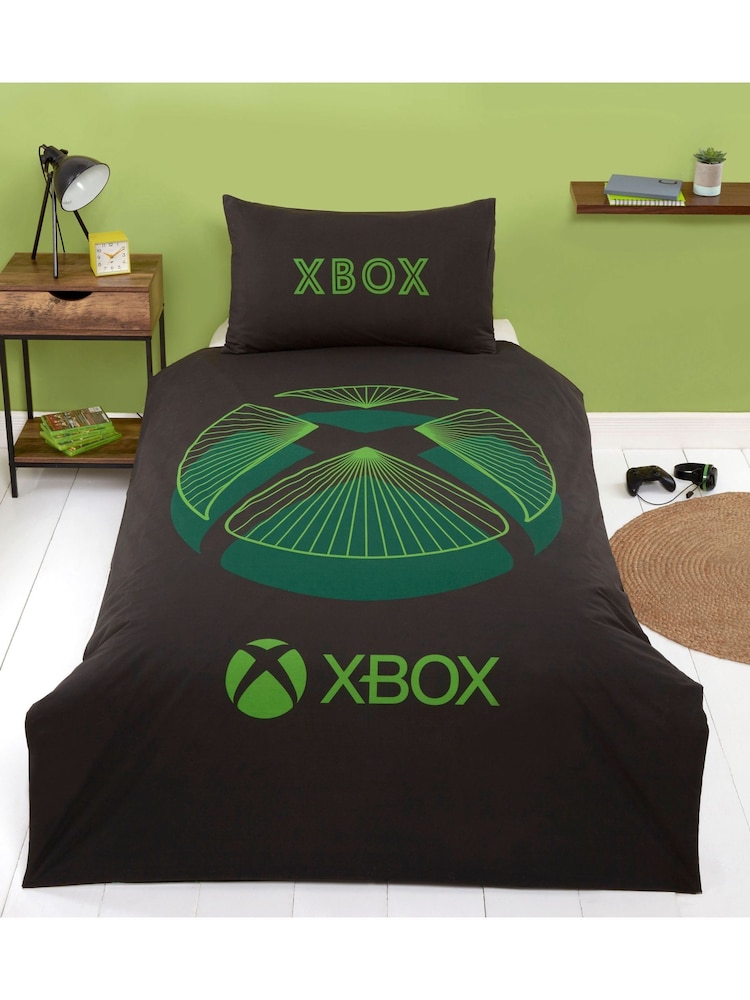 Xbox Black Reversible Single Duvet Cover and Pillowcase Set - Image 1 of 6