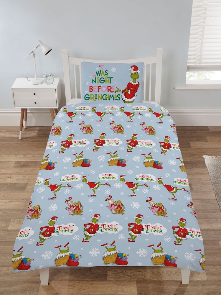 The Grinch Multi Reversible Single Duvet Cover and Pillowcase Set - Image 1 of 3