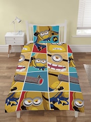 Minions Multi Reversible Single Duvet Cover and Pillowcase Set - Image 1 of 3