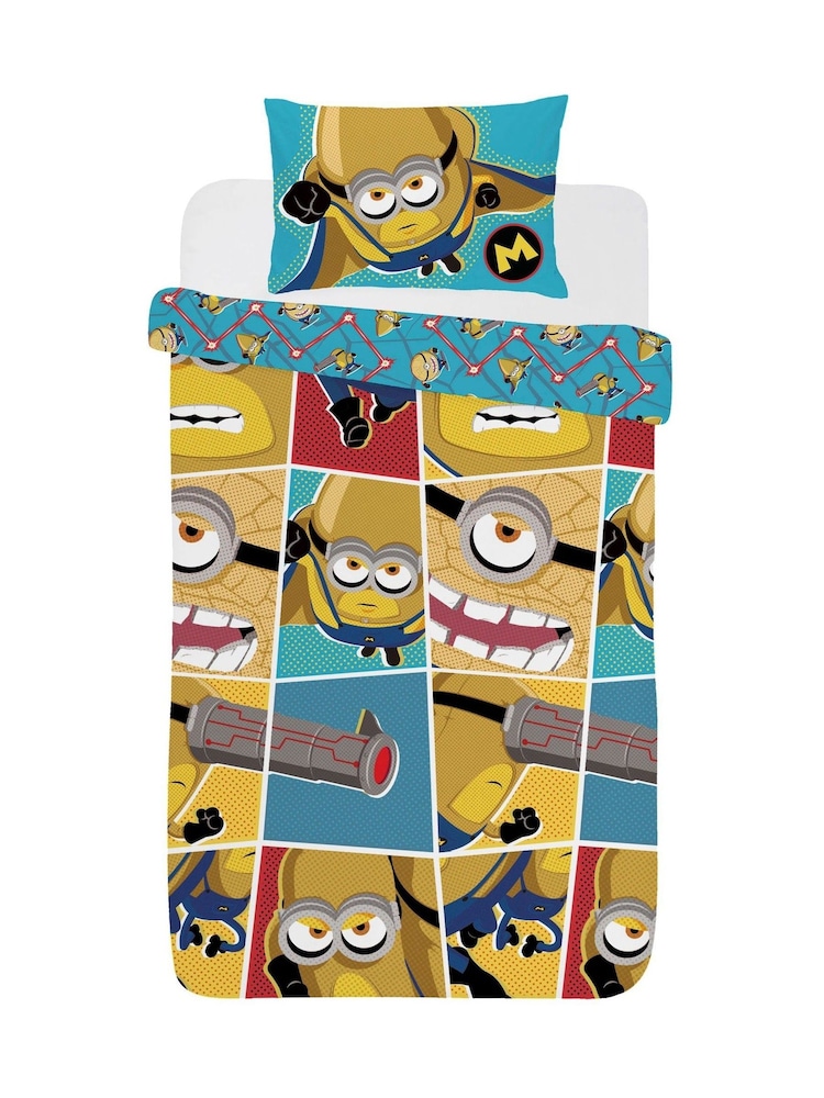Minions Multi Reversible Single Duvet Cover and Pillowcase Set - Image 3 of 3
