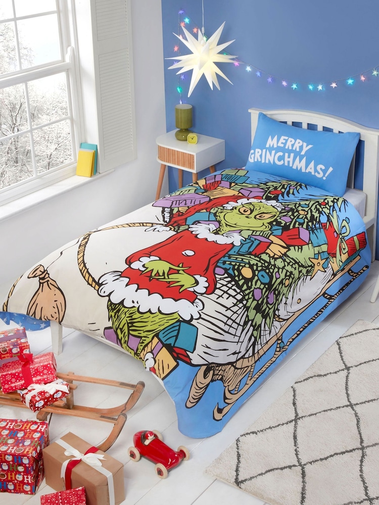 The Grinch Multi Reversible Duvet Cover and Pillowcase Set - Image 1 of 3
