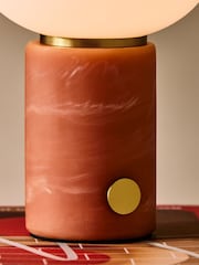 MADE.COM Coral Red Mirissa Terazzo USB Wireless Table Lamp - Image 3 of 5