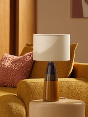 MADE.COM Brown Glaze Vince Ceramic Table Lamp - Image 2 of 6