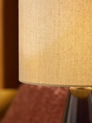 MADE.COM Brown Glaze Vince Ceramic Table Lamp - Image 4 of 6
