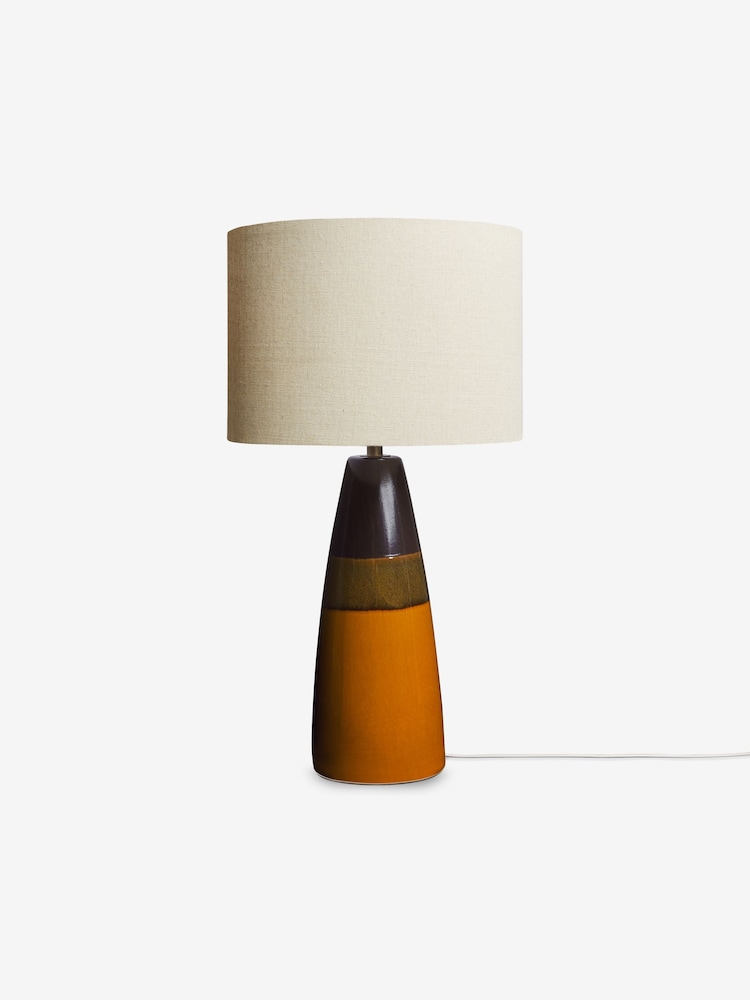 MADE.COM Brown Glaze Vince Ceramic Table Lamp - Image 6 of 6