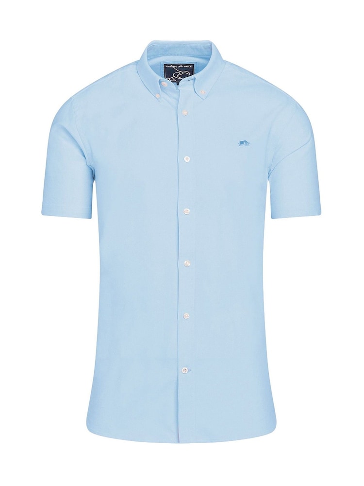Raging Bull Short Sleeve Lightweight Oxford 100% Cotton Shirt - Image 4 of 5
