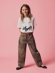 Name It Brown Leopard Print 100% Cotton Straight Leg Jeans - Image 1 of 5