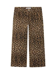 Name It Brown Leopard Print 100% Cotton Straight Leg Jeans - Image 2 of 5