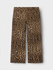 Name It Brown Leopard Print 100% Cotton Straight Leg Jeans - Image 3 of 5