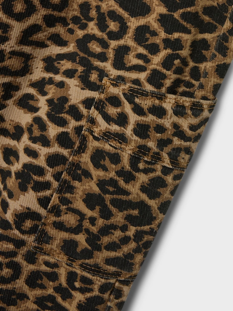 Name It Brown Leopard Print 100% Cotton Straight Leg Jeans - Image 5 of 5