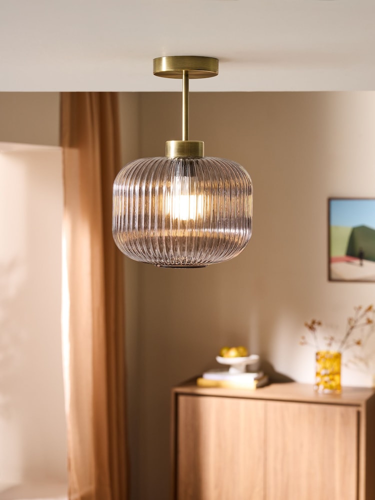 MADE.COM Grey Briz Ceiling Flush Fitting Light - Image 1 of 5 MADE.COM Grey Briz Ceiling Flush Fitting Light - Image 1 of 5