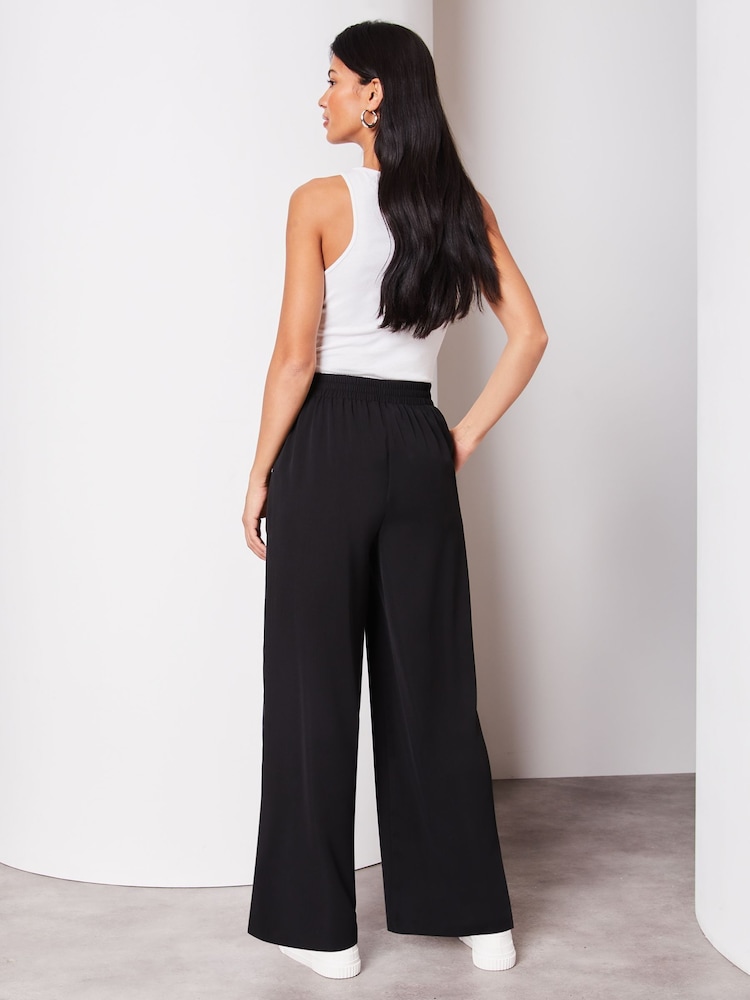Lipsy Black Relaxed Wide Leg Trousers - Image 2 of 4
