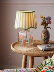 Lucy Tiffney Green/Pink Glass Table Lamp - Image 1 of 4