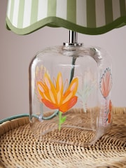 Lucy Tiffney Green/Pink Glass Table Lamp - Image 3 of 4
