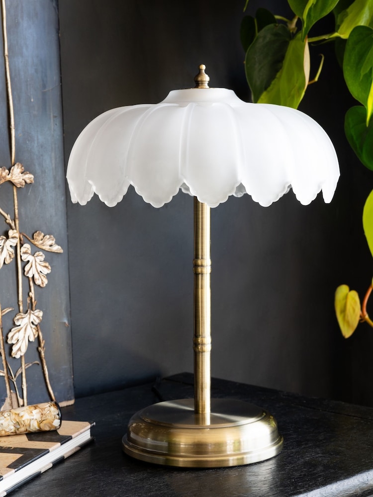 Rockett St George Brass/White Palm Desert Island Table Lamp - Image 2 of 4