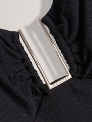 Black Binkiee-Textured U-Bar Swimsuit - Image 2 of 2