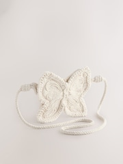 Cream Cross-Body Novelty Butterfly 100% Cotton Bag - Image 1 of 5