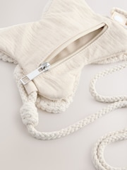Cream Cross-Body Novelty Butterfly 100% Cotton Bag - Image 3 of 5