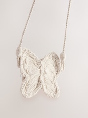 Cream Cross-Body Novelty Butterfly 100% Cotton Bag - Image 5 of 5