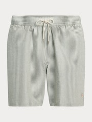 Polo Ralph Lauren Green Traveler Classic Seersucker Logo Swim Shorts - Image 5 of 5