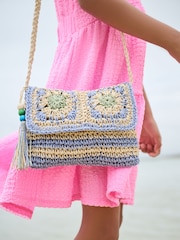 Blue Cross Body Crochet Bag - Image 2 of 7