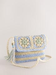 Blue Cross Body Crochet Bag - Image 3 of 7
