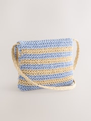 Blue Cross Body Crochet Bag - Image 4 of 7