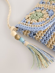 Blue Cross Body Crochet Bag - Image 5 of 7