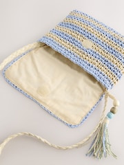 Blue Cross Body Crochet Bag - Image 6 of 7