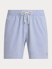 Polo Ralph Lauren Light Blue Traveller Seersucker Striped Swim Shorts - Image 6 of 6