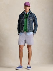 Polo Ralph Lauren Purple Traveler Classic Seersucker Logo Swim Shorts - Image 3 of 5