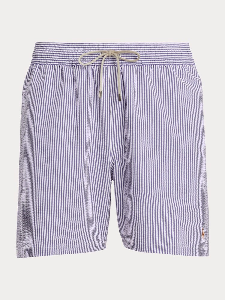 Polo Ralph Lauren Purple Traveler Classic Seersucker Logo Swim Shorts - Image 5 of 5 Polo Ralph Lauren Purple Traveler Classic Seersucker Logo Swim Shorts - Image 5 of 5
