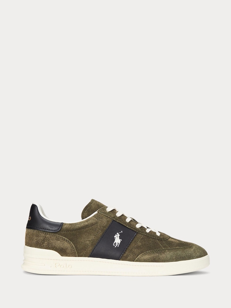 Polo Ralph Lauren Green Heritage Aera Suede Trainers - Image 1 of 4 Polo Ralph Lauren Green Heritage Aera Suede Trainers - Image 1 of 4