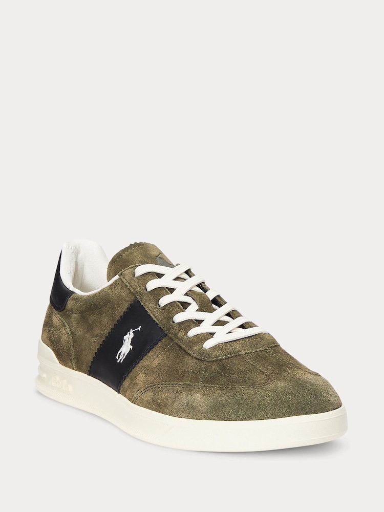 Polo Ralph Lauren Green Heritage Aera Suede Trainers - Image 2 of 4 Polo Ralph Lauren Green Heritage Aera Suede Trainers - Image 2 of 4