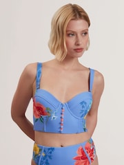 Blue Loriiaa-Printed Underwired Bikini Top - Image 4 of 7