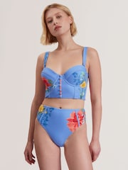 Blue Lorriee-Printed High Waisted Bikini Bottoms - Image 1 of 6
