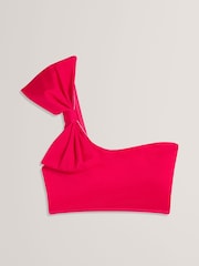 Ted Baker Fuchsia Pink Liennaa One Shoulder Bow Bikini Top - Image 1 of 1