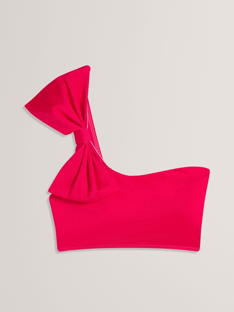 Ted Baker Fuchsia Pink Liennaa One Shoulder Bow Bikini Top - Image 1 of 1