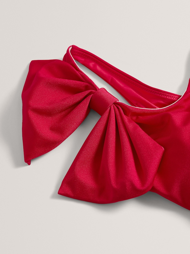 Ted Baker Fuchsia Pink Liennaa One Shoulder Bow Bikini Top - Image 2 of 2 Ted Baker Fuchsia Pink Liennaa One Shoulder Bow Bikini Top - Image 2 of 2