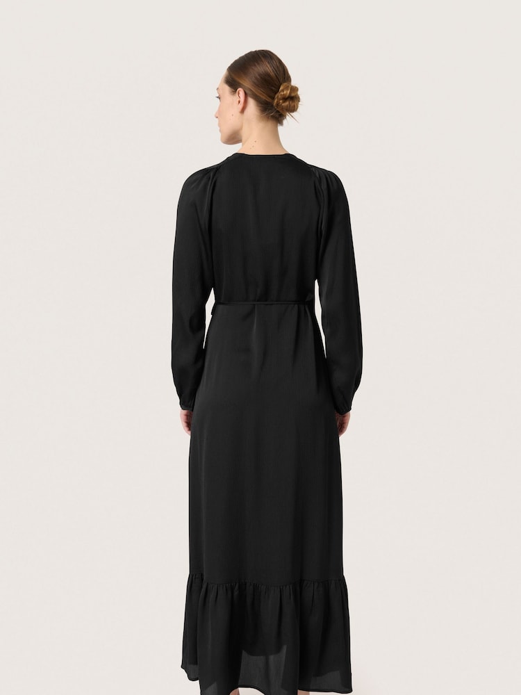 Soaked in Luxury Slioana Maxi Length V-Neck Wrap Black Dress - Image 2 of 5