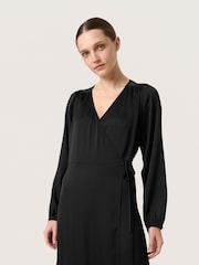 Soaked in Luxury Slioana Maxi Length V-Neck Wrap Black Dress - Image 3 of 5