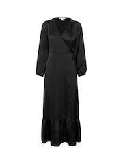 Soaked in Luxury Slioana Maxi Length V-Neck Wrap Black Dress - Image 4 of 5