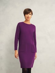 Hobbs Purple Devora Knitted Dress - Image 1 of 4