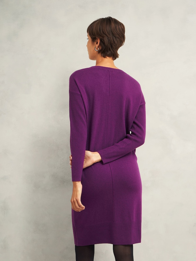 Hobbs Purple Devora Knitted Dress - Image 2 of 4 Hobbs Purple Devora Knitted Dress - Image 2 of 4